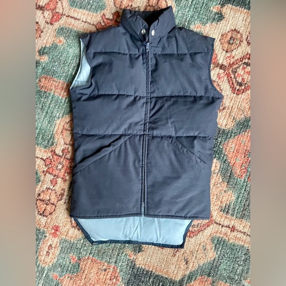 Vintage Struggle Bear Down Puffer Vest XS Navy Blue Made in USA 80s Retro